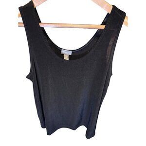 Chico's Travelers Black Scoop Neck Sleeveless Tank Top Sz L